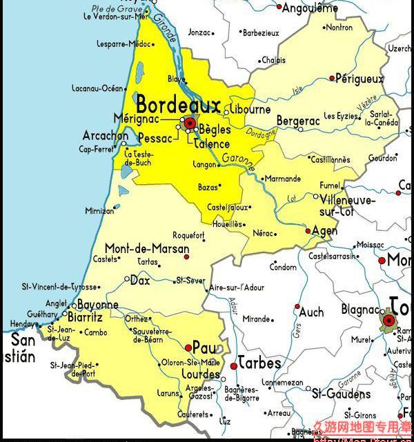 法国Aquitaine地图