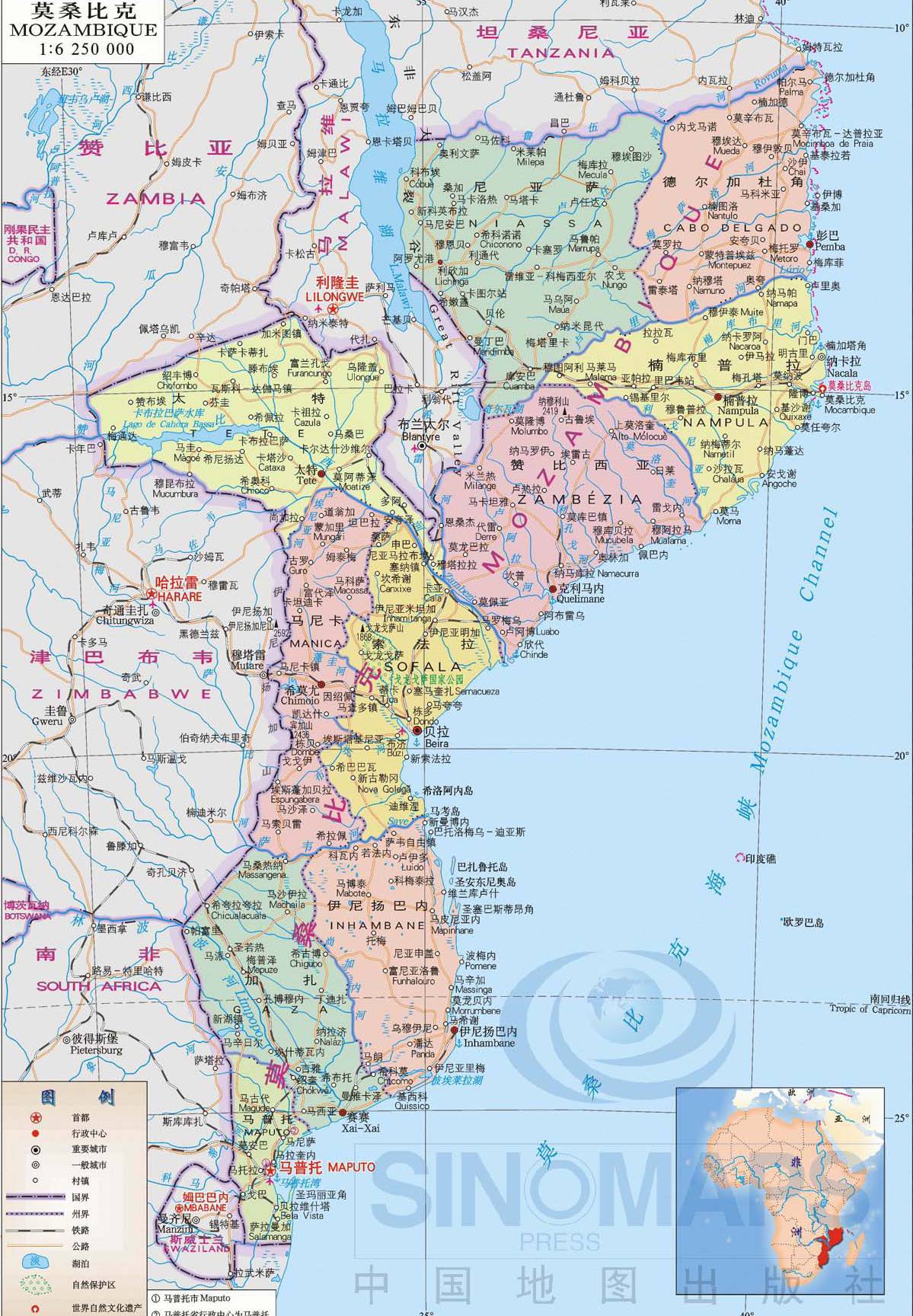 莫桑比克地图